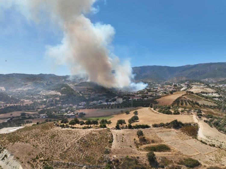 Hatay Antakya'daki yangına müdahale sürüyor 1