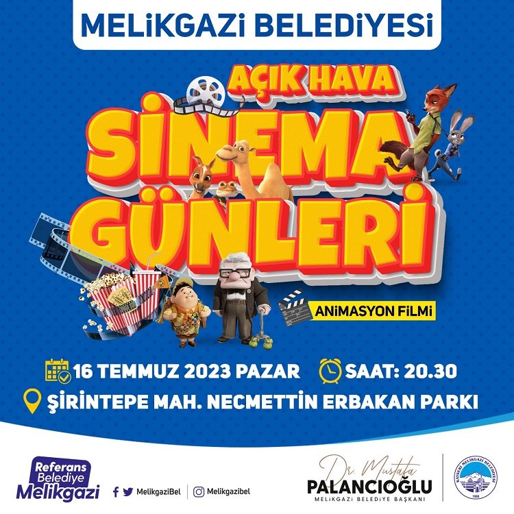 Kayseri Melikgazi'de açık hava sinema günleri başlıyor 1