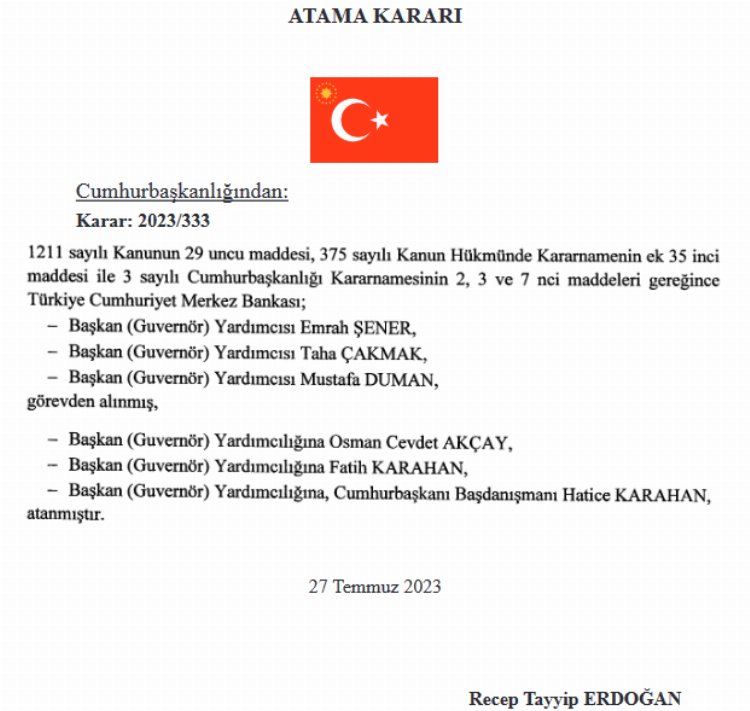 Merkez Bankası'na üç atama! 1