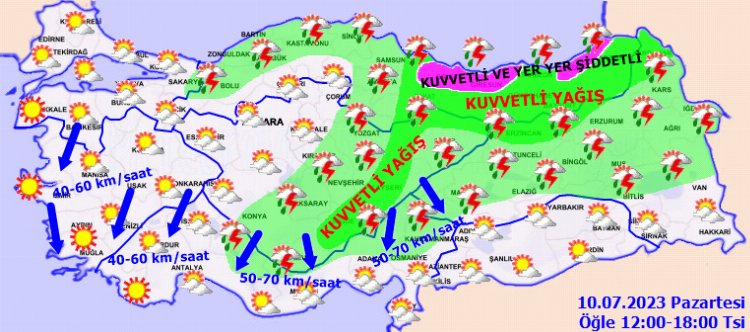 Meteoroloji'den 3 bölgeye turuncu uyarı 1