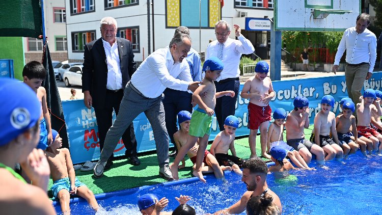 Bursa'da okul bahçelerinde serinleten eğitim 1