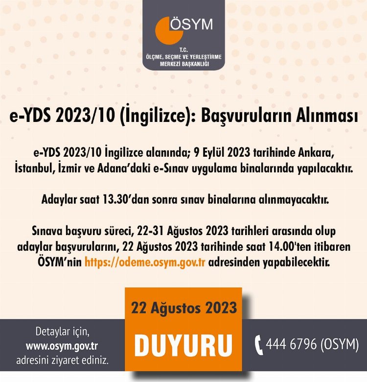 e-YDS başvuruları başladı 1