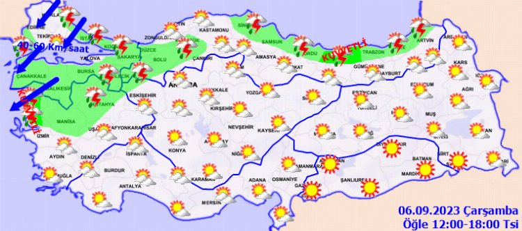 Batı ve kuzeyde kuvvetli yağış ve fırtına uyarısı 1