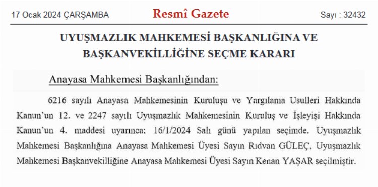 Anayasa Mahkemesi'nden seçme kararları Resmi Gazete'de 1