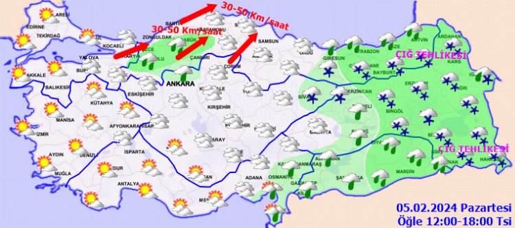 Doğu'ya kar, Karadeniz'e fırtına uyarısı 1