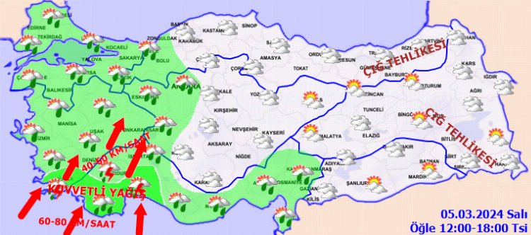 Akdeniz'e kuvvetli yağış ve sel uyarısı 1