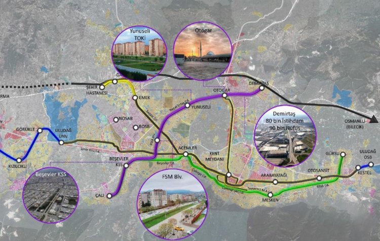 Bursa'da raylı sistem hattına yenileri ekleniyor 1