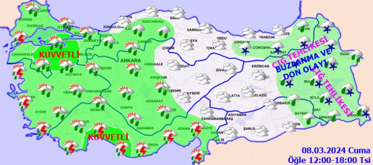 Doğu'ya kar, Marmara'ya kuvvetli yağış uyarısı 1