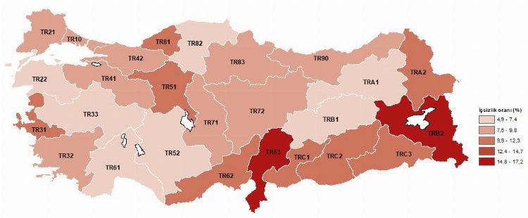 İşsizlik rakamları açıklandı... Van'da işsizlik, Tekirdağ'da istihdam var 2